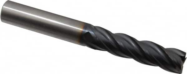 OSG - 5/8", 2-1/4" LOC, 5/8" Shank Diam, 5" OAL, 4 Flute, Solid Carbide Square End Mill - Single End, TiAlN Finish, Spiral Flute, 35° Helix, Centercutting, Right Hand Cut, Right Hand Flute, Series VG441 - Americas Industrial Supply