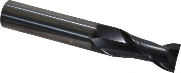 OSG - 14mm, 30mm LOC, 14mm Shank Diam, 89mm OAL, 2 Flute, Solid Carbide Square End Mill - Single End, TiAlN Finish, Spiral Flute, 35° Helix, Centercutting, Right Hand Cut, Right Hand Flute, Series HP421 - Americas Industrial Supply