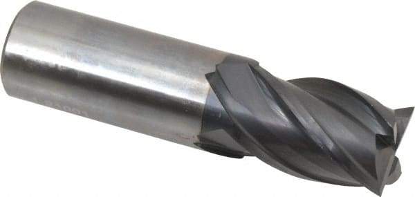 OSG - 1", 1-1/2" LOC, 1" Shank Diam, 4" OAL, 4 Flute, Solid Carbide Square End Mill - Single End, TiAlN Finish, Spiral Flute, 35° Helix, Centercutting, Right Hand Cut, Right Hand Flute, Series HP441 - Americas Industrial Supply