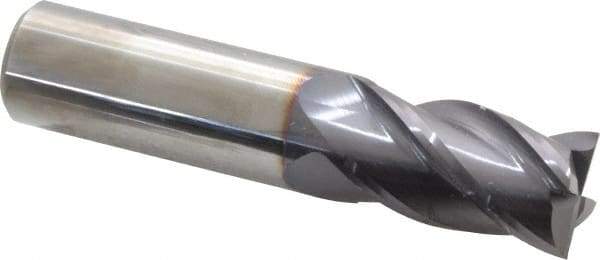 OSG - 22mm, 38mm LOC, 22mm Shank Diam, 102mm OAL, 4 Flute, Solid Carbide Square End Mill - Single End, TiAlN Finish, Spiral Flute, 35° Helix, Centercutting, Right Hand Cut, Right Hand Flute, Series HP441 - Americas Industrial Supply