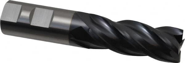 OSG - 1", 2-1/2" LOC, 1" Shank Diam, 5" OAL, 4 Flute, Solid Carbide Square End Mill - Single End, TiAlN Finish, Spiral Flute, 35° Helix, Centercutting, Right Hand Cut, Right Hand Flute, Series VG441 - Americas Industrial Supply