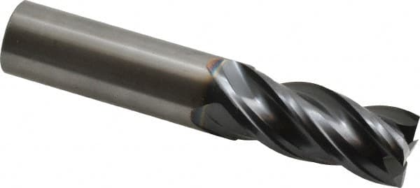 OSG - 3/4", 1-5/8" LOC, 3/4" Shank Diam, 4" OAL, 4 Flute, Solid Carbide Square End Mill - Single End, TiAlN Finish, Spiral Flute, 35° Helix, Centercutting, Right Hand Cut, Right Hand Flute, Series VG441 - Americas Industrial Supply