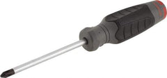 Proto - #2, 8-1/4" OAL, Standard Phillips Screwdriver - 4" Blade Length, Round Shank, Ergonomic Handle - Americas Industrial Supply