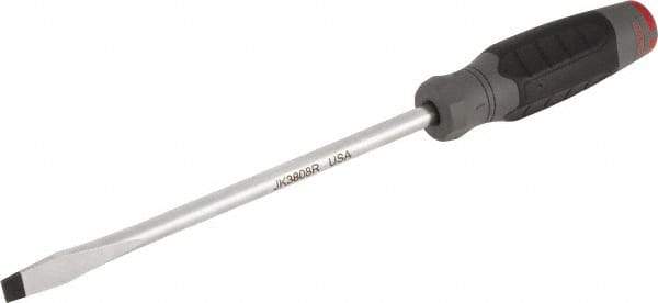 Proto - 324mm OAL Keystone Slotted Screwdriver - 203mm Blade Length, Round Shank, Ergonomic Handle - Americas Industrial Supply