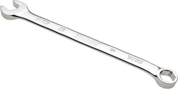 Proto - 7/16" 6 Point Combination Wrench - 15° Head Angle, 6-29/64" OAL, Steel, Chrome Finish - Americas Industrial Supply