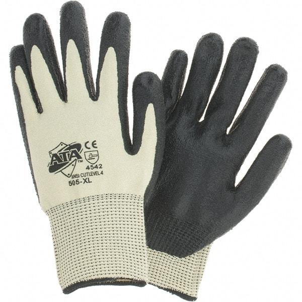 Worldwide Protective Products - Size XL, ANSI Cut Lvl 4, Puncture Lvl 2, Abrasion Lvl 3, Cut Resistant Gloves - Palm Coated, Black/Yellow - Americas Industrial Supply