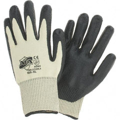 Worldwide Protective Products - Size XL, ANSI Cut Lvl 4, Puncture Lvl 2, Abrasion Lvl 3, Cut Resistant Gloves - Palm Coated, Black/Yellow - Americas Industrial Supply