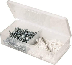 Value Collection - 200 Piece, #8 to 10 Screw, Plastic & Steel Hex Drive Anchor Assortment - Zinc Plated, 7/8" Long - Americas Industrial Supply