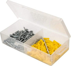 Value Collection - 300 Piece, #6 to 8 Screw, Plastic & Steel Slotted/Phillips Drive Anchor Assortment - Zinc Plated, 3/4" Long - Americas Industrial Supply