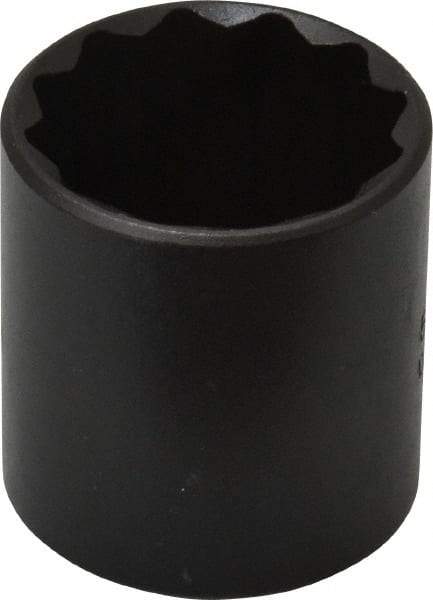 Proto - 1", 3/8" Drive, Standard Hand Socket - 12 Points, 1-11/16" OAL, Alloy Steel, Black Finish - Americas Industrial Supply