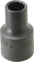 Proto - 3/8", 1/2" Drive, Standard Hand Socket - 12 Points, 1-1/2" OAL, Alloy Steel, Black Finish - Americas Industrial Supply