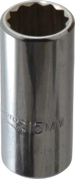 Proto - 1/4" Drive, Deep Hand Socket - 12 Points, 1-15/16" OAL, Alloy Steel, Chrome Finish - Americas Industrial Supply