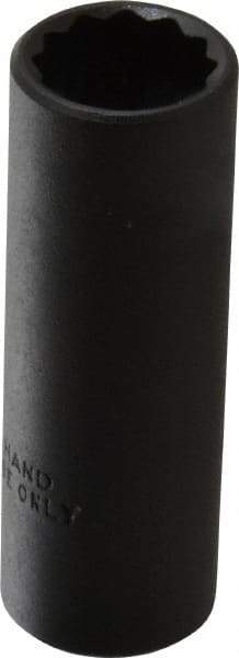 Proto - 1/2", 3/8" Drive, Deep Hand Socket - 12 Points, 2-1/8" OAL, Alloy Steel, Black Finish - Americas Industrial Supply