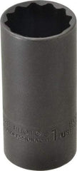 Proto - 1", 3/8" Drive, Deep Hand Socket - 12 Points, 2-3/4" OAL, Alloy Steel, Black Finish - Americas Industrial Supply