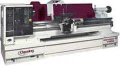 Clausing - 18" Swing, 60" Between Centers, 208/230/460 Volt, Triple Phase Engine Lathe - 5MT Taper, 15 hp, 20 to 2,000 RPM, 3" Bore Diam, 67" Deep x 81" High x 128" Long - Americas Industrial Supply