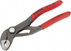 Knipex - 5" OAL, 1" Max Capacity, 20mm Jaw Length, 13 Position Box Joint Tongue & Groove Pliers - Self Grip V-Jaws, Plier Head, Nonslip Plastic Handles - Americas Industrial Supply