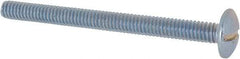 Value Collection - #8-32 UNC, 2" Length Under Head Slotted Drive Machine Screw - Truss Head, Grade 2 Steel, Zinc-Plated Finish, Without Washer - Americas Industrial Supply