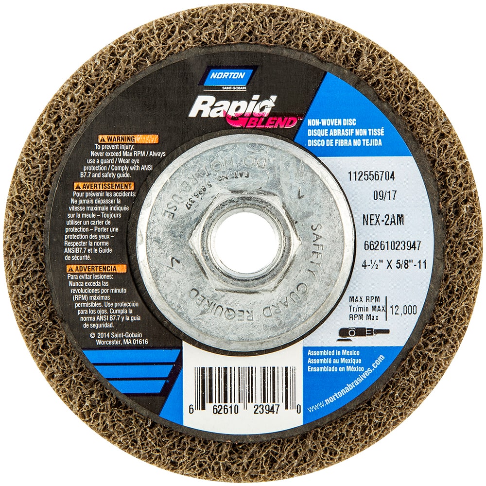 Norton - Deburring Wheels Wheel Type: 27 Wheel Diameter (Inch): 4.5 - Americas Industrial Supply
