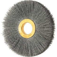 Osborn - 3" OD, 5/8" Arbor Hole, Crimped Steel Wheel Brush - 3/8" Face Width, 15/16" Trim Length, 0.008" Filament Diam, 20,000 RPM - Americas Industrial Supply