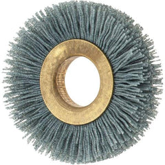 Osborn - 2" OD, 5/8" Arbor Hole, Crimped Nylon Wheel Brush - 3/8" Face Width, 7/16" Trim Length, 0.024" Filament Diam, 15,000 RPM - Americas Industrial Supply