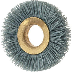 Osborn - 2" OD, 5/8" Arbor Hole, Crimped Nylon Wheel Brush - 3/8" Face Width, 7/16" Trim Length, 0.022" Filament Diam, 15,000 RPM - Americas Industrial Supply