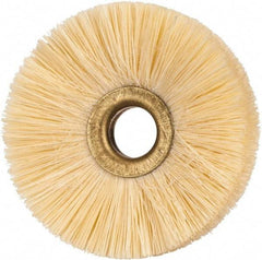 Osborn - 2-1/2" OD, 1/2" Arbor Hole, Natural Fiber Wheel Brush - 5/16" Face Width, 3/4" Trim Length, 20,000 RPM - Americas Industrial Supply