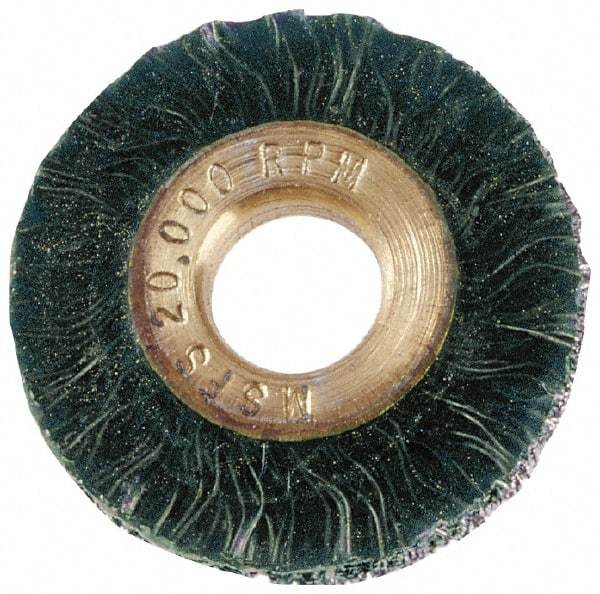 Osborn - 1-1/4" OD, 3/8" Arbor Hole, Steel Wheel Brush - 3/16" Face Width, 1/4" Trim Length, 0.008" Filament Diam, 20,000 RPM - Americas Industrial Supply