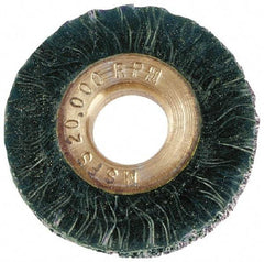 Osborn - 1-1/4" OD, 3/8" Arbor Hole, Steel Wheel Brush - 3/16" Face Width, 1/4" Trim Length, 0.008" Filament Diam, 20,000 RPM - Americas Industrial Supply
