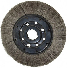 Osborn - 8" OD, 1-1/4" Arbor Hole, Crimped Stainless Steel Wheel Brush - 3/4" Face Width, 1-1/2" Trim Length, 0.005" Filament Diam, 4,500 RPM - Americas Industrial Supply