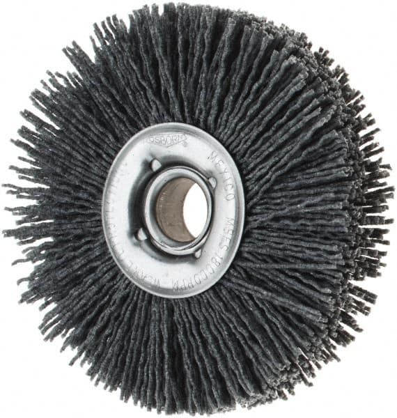 Osborn - 4" OD, 5/8" Arbor Hole, Nylon Wheel Brush - 7/8" Face Width, 1-1/8" Trim Length, 18,000 RPM - Americas Industrial Supply