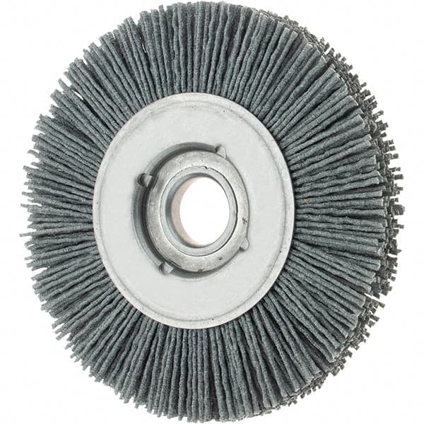 Osborn - 4" OD, 5/8" Arbor Hole, Crimped Nylon Wheel Brush - 5/8" Face Width, 3/4" Trim Length, 0.04" Filament Diam, 12,000 RPM - Americas Industrial Supply