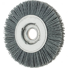 Osborn - 4" OD, 5/8" Arbor Hole, Crimped Nylon Wheel Brush - 5/8" Face Width, 3/4" Trim Length, 0.04" Filament Diam, 12,000 RPM - Americas Industrial Supply