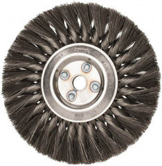 Osborn - 7" OD, 5/8" Arbor Hole, Knotted Steel Wheel Brush - 5/8" Face Width, 1-3/4" Trim Length, 0.0118" Filament Diam, 9,000 RPM - Americas Industrial Supply