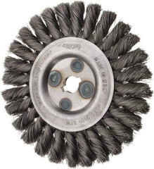 Osborn - 6" OD, 5/8" Arbor Hole, Knotted Steel Wheel Brush - 5/8" Face Width, 1-1/4" Trim Length, 0.0118" Filament Diam, 9,000 RPM - Americas Industrial Supply