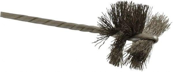 Osborn - 1-1/4" Diam Helical Stainless Steel Tube Brush - 0.008" Filament Diam, 1" Brush Length, 3-1/2" OAL, 1/8" Diam Shank - Americas Industrial Supply