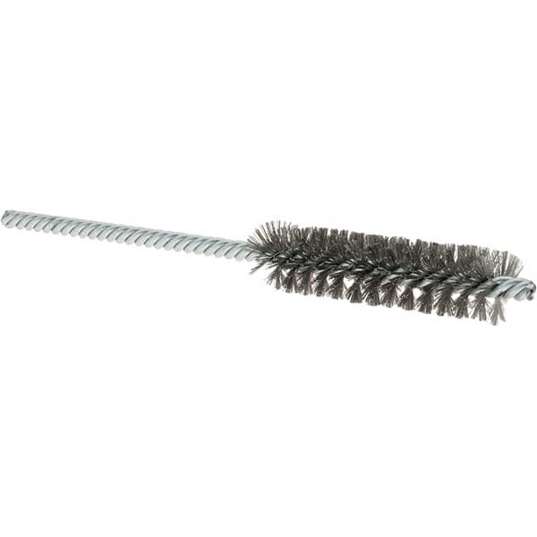 Osborn - 1/2" Diam Helical Steel Tube Brush - Double Spiral, 0.004" Filament Diam, 2" Brush Length, 5" OAL, 0.187" Diam Shank - Americas Industrial Supply