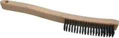 Osborn - 4 Rows x 19 Columns Steel Scratch Brush - 6" Brush Length, 13-11/16" OAL, 1-1/8" Trim Length, Wood Curved Handle - Americas Industrial Supply