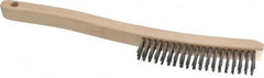 Osborn - 3 Rows x 19 Columns Stainless Steel Scratch Brush - 6" Brush Length, 13-11/16" OAL, 1-1/8" Trim Length, Wood Curved Handle - Americas Industrial Supply