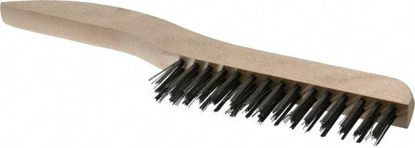 Osborn - 2 Rows x 15 Columns Steel Scratch Brush - 5-1/4" Brush Length, 10" OAL, 1-1/8" Trim Length, Wood Shoe Handle - Americas Industrial Supply