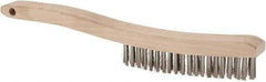 Osborn - 4 Rows x 18 Columns Stainless Steel Plater's Brush - 5-3/4" Brush Length, 13-1/4" OAL, 1" Trim Length, Wood Curved Handle - Americas Industrial Supply