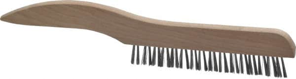 Osborn - 1 Rows x 16 Columns Steel Plater's Brush - 5" Brush Length, 10" OAL, 3/4" Trim Length, Wood Shoe Handle - Americas Industrial Supply