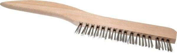 Osborn - 1 Rows x 16 Columns Stainless Steel Plater's Brush - 5" Brush Length, 10" OAL, 3/4" Trim Length, Wood Shoe Handle - Americas Industrial Supply