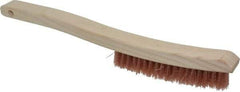 Osborn - 4 Rows x 18 Columns Polypropylene Plater's Brush - 6" Brush Length, 13-1/4" OAL, 7/8" Trim Length, Wood Curved Handle - Americas Industrial Supply