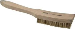 Osborn - 6 Rows x 17 Columns Palmyra/Tampico Plater's Brush - 4-13/16" Brush Length, 11-5/8" OAL, 1" Trim Length, Wood Curved Handle - Americas Industrial Supply