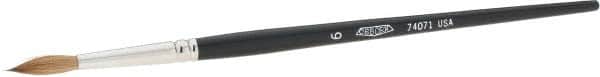 Osborn - #6 Sable Artist's Paint Brush - 5/32" Wide, 3/4" Bristle Length, 5-3/4" Wood Handle - Americas Industrial Supply