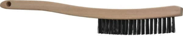 Osborn - 3 Rows x 19 Columns Steel Scratch Brush - 6" Brush Length, 13-3/4" OAL, 1-1/8" Trim Length, Wood Curved Handle - Americas Industrial Supply