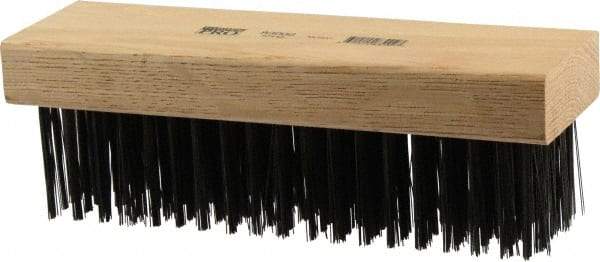 Osborn - 6 Rows x 19 Columns Steel Scratch Brush - 7-1/4" Brush Length, 1-5/8" Trim Length, Wood Straight Handle - Americas Industrial Supply