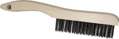 Osborn - 4 Rows x 16 Columns Steel Scratch Brush - 5-1/4" Brush Length, 10" OAL, 1-1/8" Trim Length, Wood Shoe Handle - Americas Industrial Supply