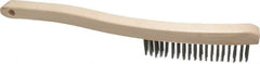 Osborn - 3 Rows x 19 Columns Stainless Steel Scratch Brush - 6" Brush Length, 13-3/4" OAL, 1-1/8" Trim Length, Wood Curved Handle - Americas Industrial Supply