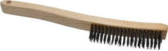 Osborn - 4 Rows x 19 Columns Steel Scratch Brush - 6" Brush Length, 13-11/16" OAL, 1-1/8" Trim Length, Wood Curved Handle - Americas Industrial Supply